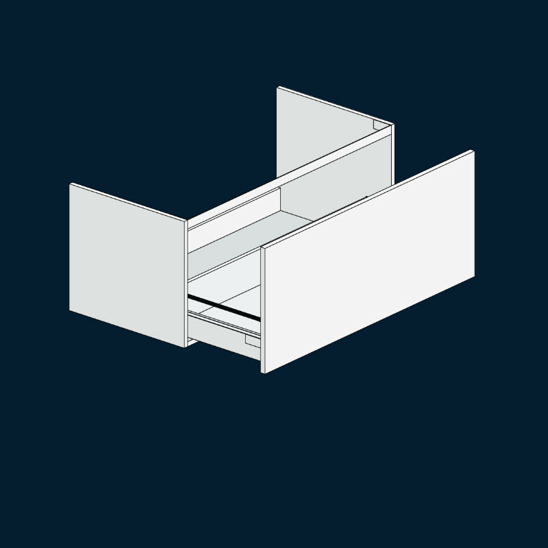 Badea Classic Waschtischunterschrank neben Waschmaschinenschrank | 1 Auszug | H 420 mm Bild 1