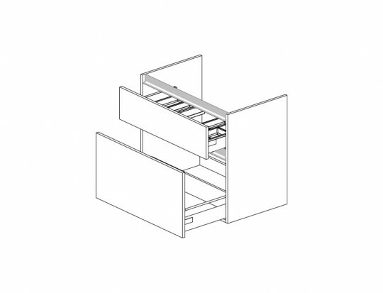 Badea Pure Waschtischunterschrank | 2 Auszge | H 696 mm | T 480 mm