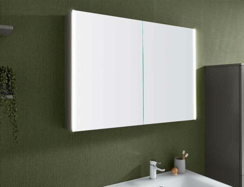 Badea Spiegelschrank mit seitlicher Beleuchtung und Waschtischbeleuchtung Bild 1