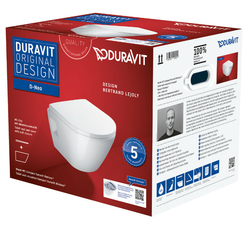 Duravit Wand-WC Set D-Neo Compact Rimless® Bild 2