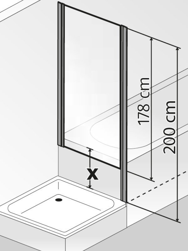 HSK Atelier Plan Eck-Duschkabine Drehtür an Nebenteil mit verkürzter Seitenwand Bild 6