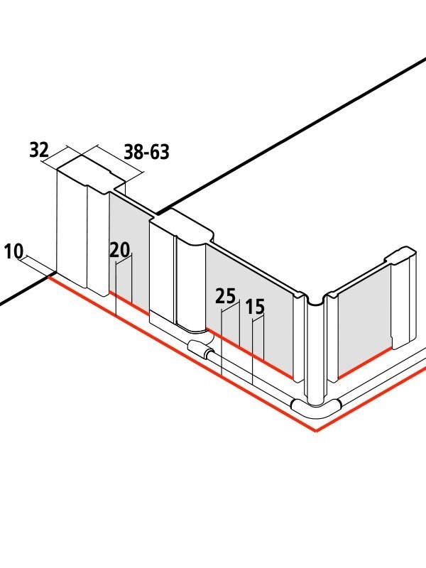Kermi Liga U-Duschkabine Pendel-Falttüren mit Festfeld (Vor-Fenster-Lösung) Bild 10