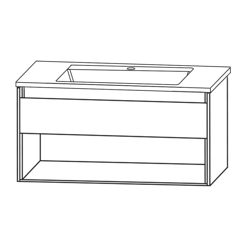 Produktbilder Laguna Highline 250 Waschtisch mit Unterschrank mit offenem Fach | Breite 920 mm