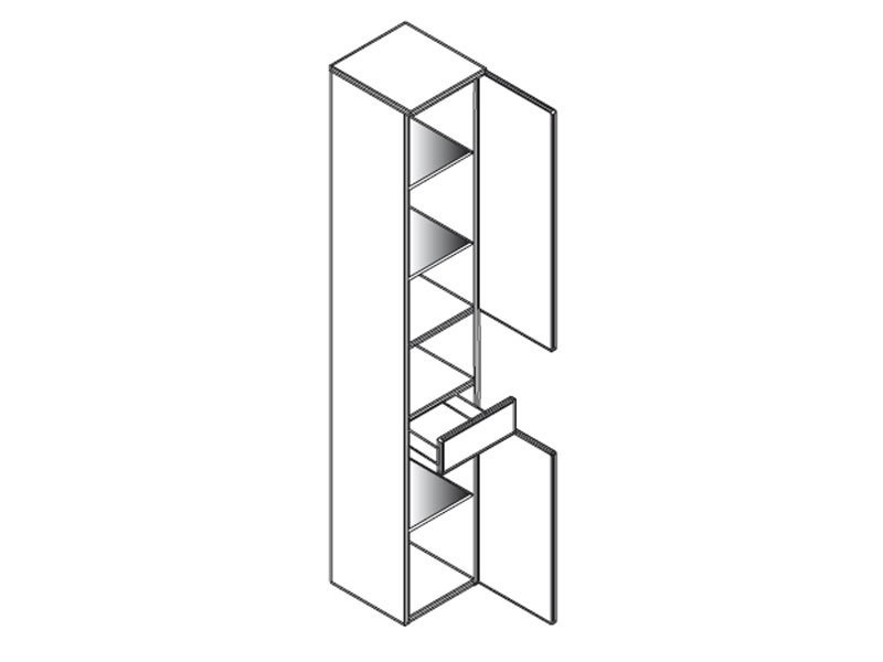 Lanzet Hochschrank mit zwei Türen und einer Schublade Bild 1