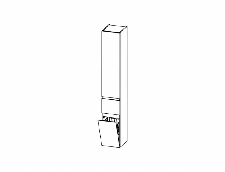 Pelipal Pcon Hochschrank | 1 Tür | 1 Auszug | 1 Wäschekippe mit Griffmulde Bild 1