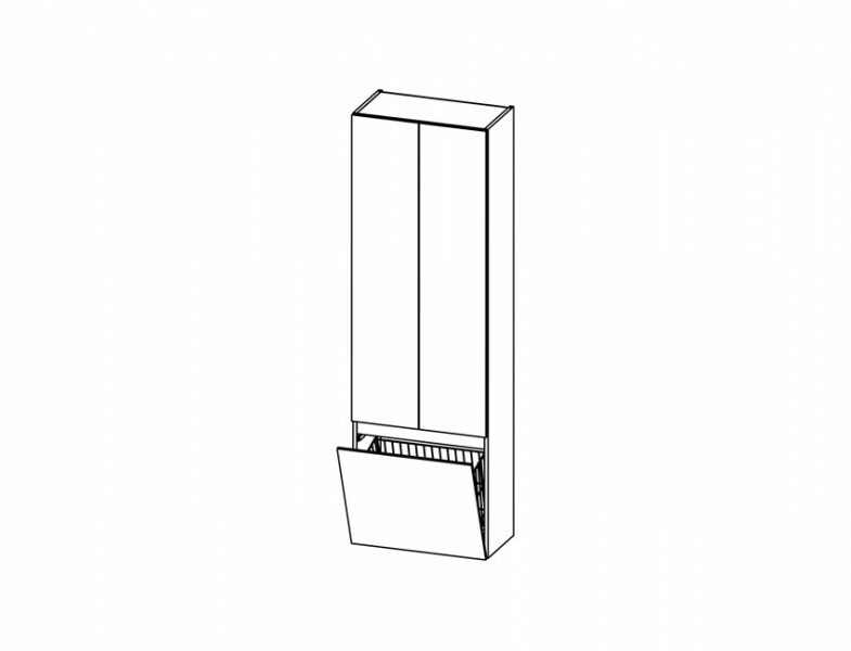 Produktbilder Pelipal Pcon Hochschrank | 2 Türen | 1 Wäschekippe mit Griffmulde