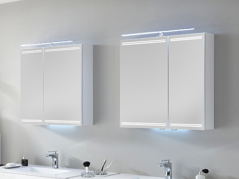 Spiegelschrank oben unten | mit Pcon LED-Beleuchtung BadDepot in Pelipal den und Türen
