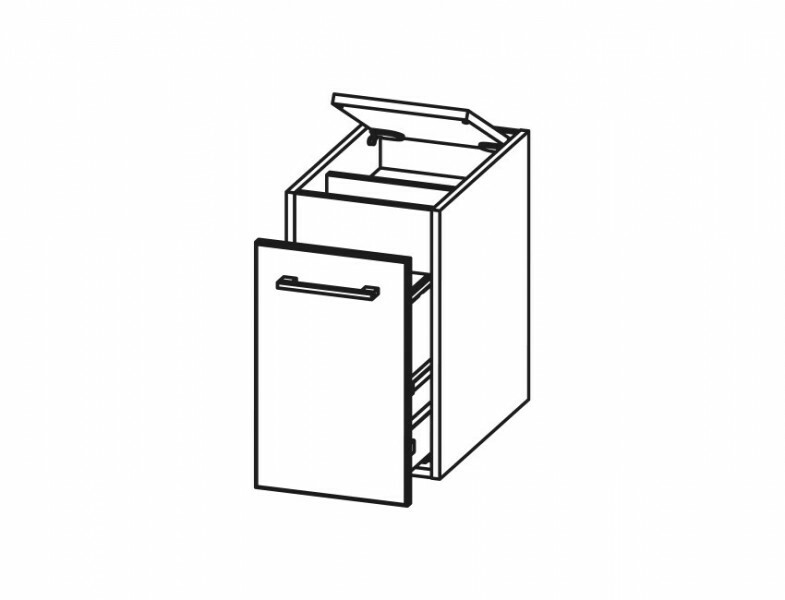 Pelipal Pcon Unterschrank | 1 Klappe mit offenem Fach | 1 Auszug mit Mülleimer Bild 1