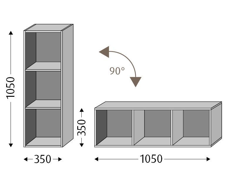 Sanipa Cubes Regalmodul offen 350/1050 mm | 2 Zwischenböden Bild 1