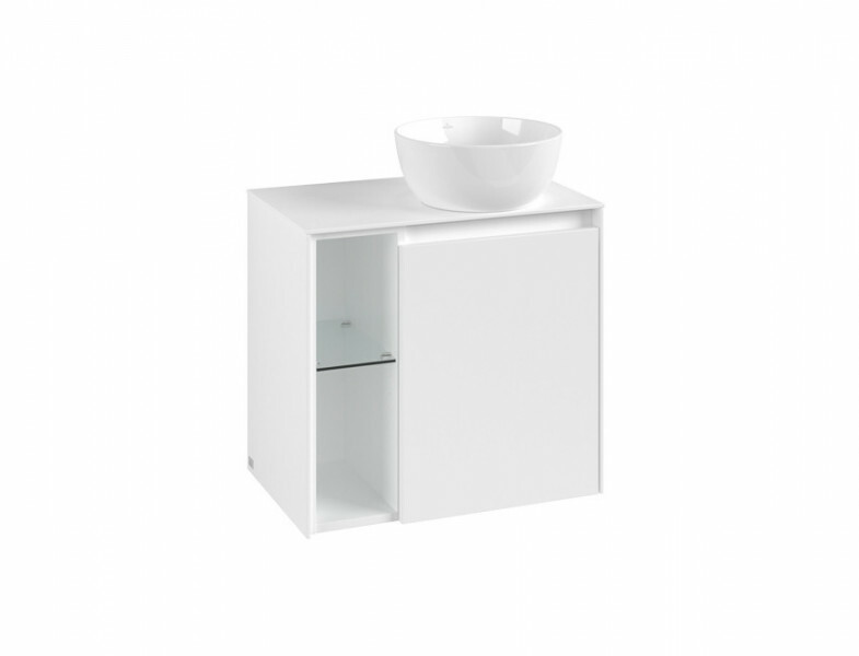 Villeroy & Boch Collaro Waschtischtischunterschrank mit 1 Tür + Regal links | für Aufsatzecken | Breite 600 mm Bild 2