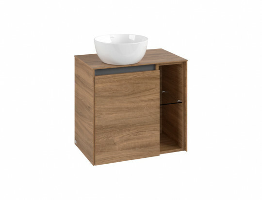 Villeroy & Boch Collaro Waschtischtischunterschrank mit 1 Tr + Regal rechts | fr Aufsatzecken | Breite 600 mm