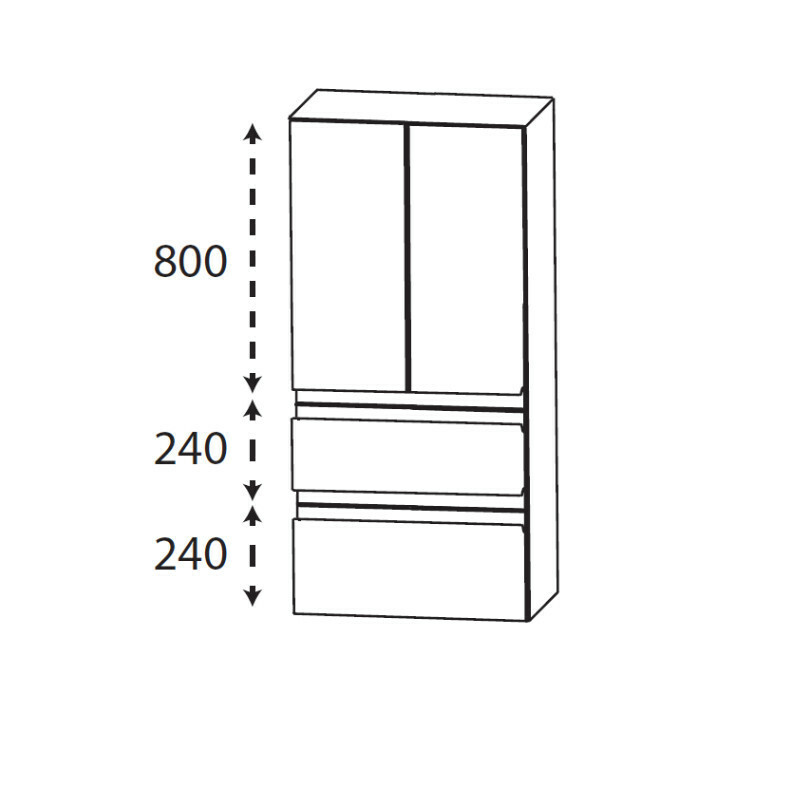 b·collection b·straight Mittelschrank XXL | 2 Türen | 2 Auszüge Bild 1