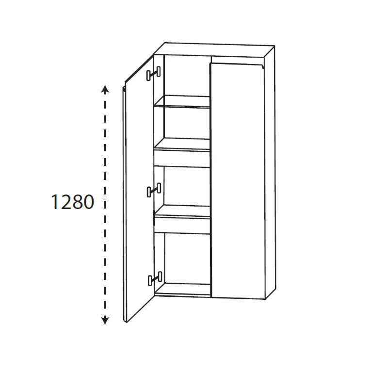 b·collection b·straight Mittelschrank XXL | 2 Türen | 2 Innenauszüge Bild 1