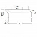 burgbad Bel Keramik-Doppelwaschtisch (1 Mulde) mit Unterschrank 1230 mm | Tiefe 495 mm | 2 Auszüge Bild 3