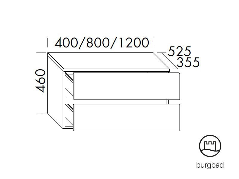 burgbad Cube Unterschrank | 2 Auszüge Bild 2