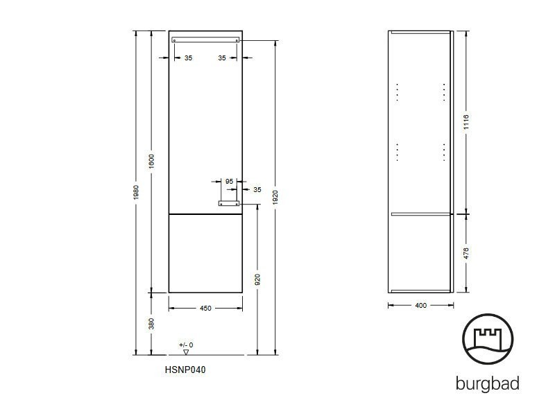 burgbad Lavo 2.0 Hochschrank | 2 Türen Bild 4