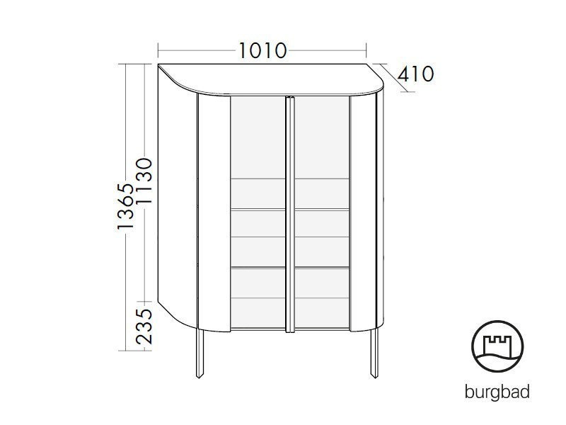 burgbad Lavo 2.0 Hochschrank B 1010 mm  | 2 Glastüren | Innenschrank Bild 5
