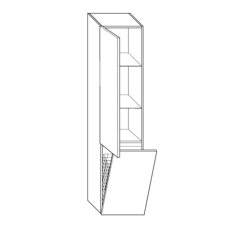 burgbad Lin20 Hochschrank | 1 Tür | 1 Wäschekorb Bild 2
