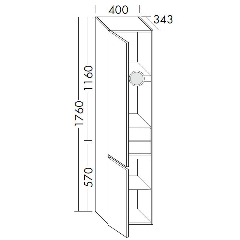 burgbad Lin20 Hochschrank | 2 Türen | 2 Innenschubladen | LED-Innenbeleuchtung Bild 2