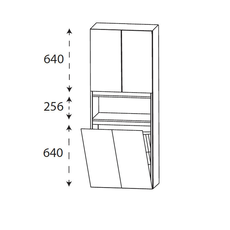 puris Kera PLAN Hochschrank XXL | 2 Türen | 1 Wäschekippe | grifflos Bild 1